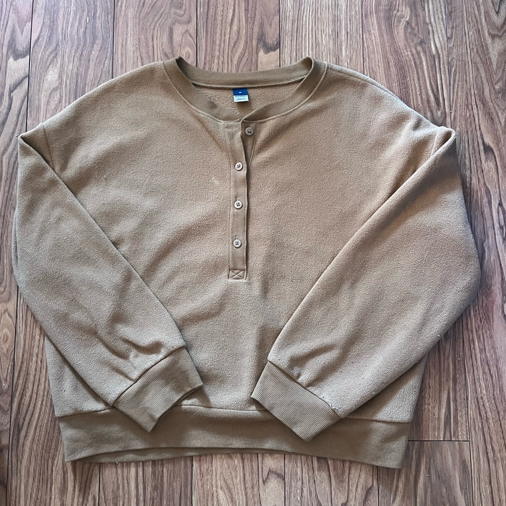 Brown Old Navy Henley Sweatshirt